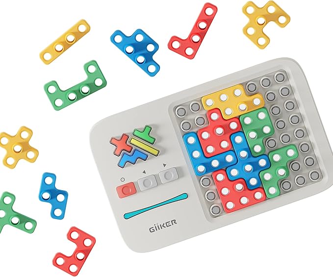 GiiKER ألعاب أحجية مطابقة الأنماط سوبر بلوكس، أكثر من 1000+ تحدي ألعاب تحفيز الدماغ STEM للأطفال والمراهقين لعبة سفر، لعبة ألعاب دماغية ليوم العائلة، مناسبة لهدايا العطلات وأعياد الميلاد